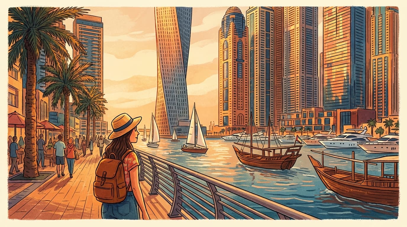 Dubai Marina Walk From the Cruise Port